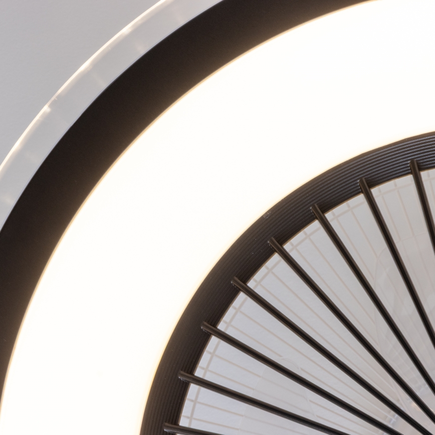 Brilagi - Luminaire à intensité variable avec ventilateur RONDA LED/48W/230V 3000-6000K noir + télécommande