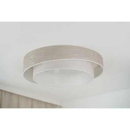 Brilagi - Plafonnier à intensité variable DOVER SHINE LED/24W/230V 3000/4000/6500K gris/crème + télécommande
