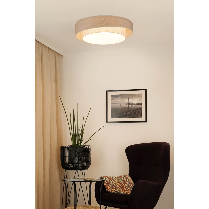 Brilagi - Plafonnier à intensité variable DOVER SHINE LED/24W/230V 3000/4000/6500K gris/crème + télécommande