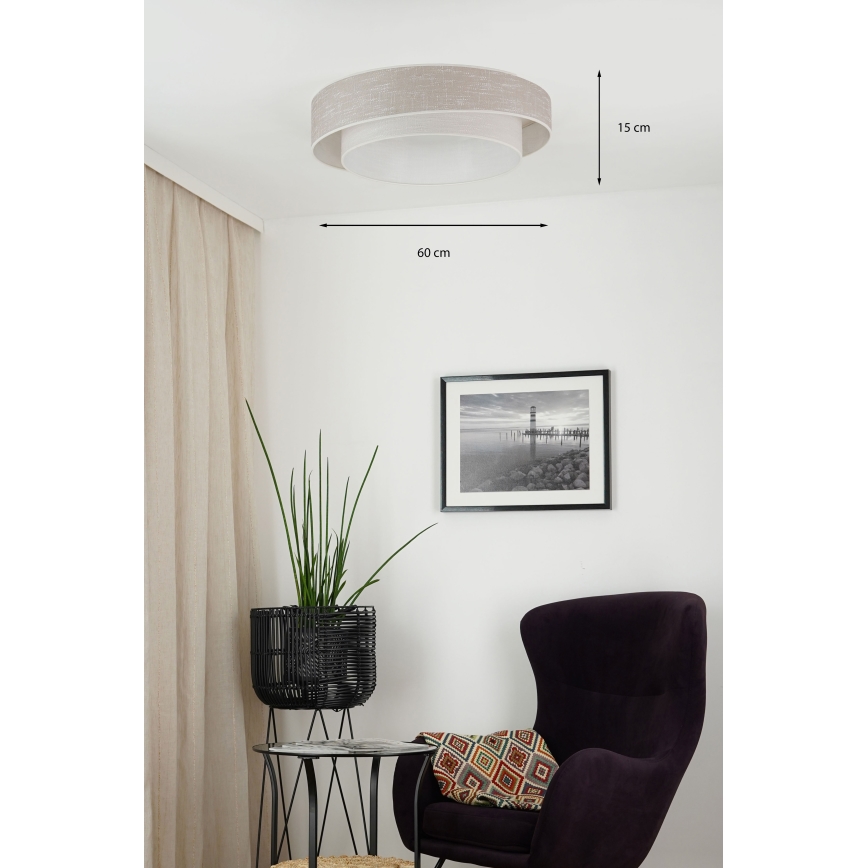 Brilagi - Plafonnier à intensité variable DOVER SHINE LED/24W/230V 3000/4000/6500K gris/crème + télécommande