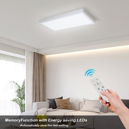 Brilagi - Plafonnier à intensité variable salle de bain FRAME SMART LED/30W/230V 30x60 cm 3000-6000K IP44 blanc + Télécommande