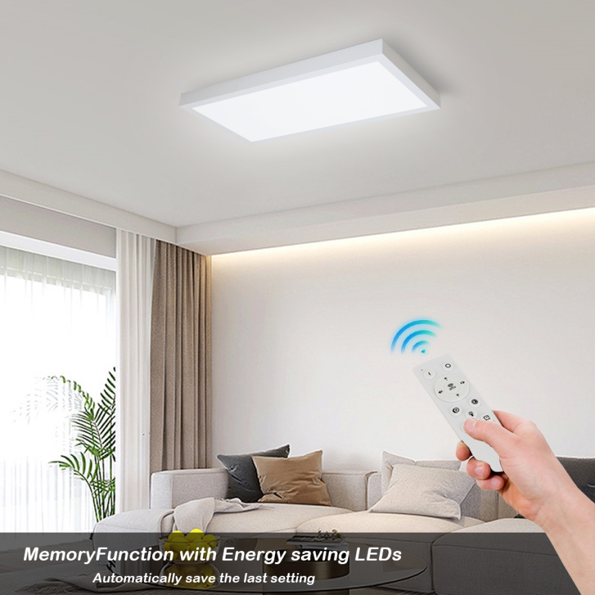 Brilagi - Plafonnier à intensité variable salle de bain FRAME SMART LED/30W/230V 30x60 cm 3000-6000K IP44 blanc + Télécommande