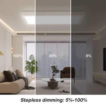 Brilagi - Plafonnier à intensité variable salle de bain FRAME SMART LED/30W/230V 30x60 cm 3000-6000K IP44 blanc + Télécommande