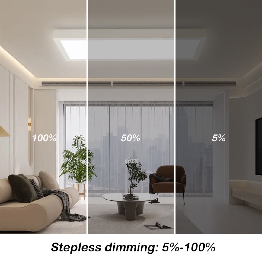 Brilagi - Plafonnier à intensité variable salle de bain FRAME SMART LED/30W/230V 30x60 cm 3000-6000K IP44 blanc + Télécommande