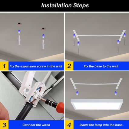 Brilagi - Plafonnier à intensité variable salle de bain FRAME SMART LED/30W/230V 30x60 cm 3000-6000K IP44 blanc + Télécommande