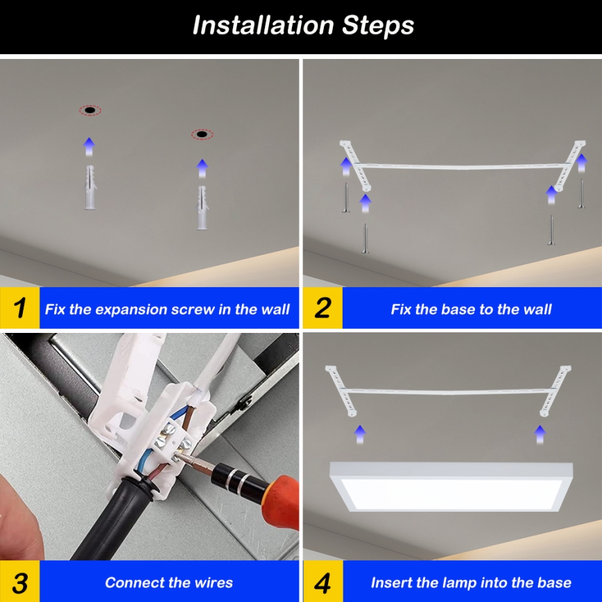Brilagi - Plafonnier à intensité variable salle de bain FRAME SMART LED/30W/230V 30x60 cm 3000-6000K IP44 blanc + Télécommande