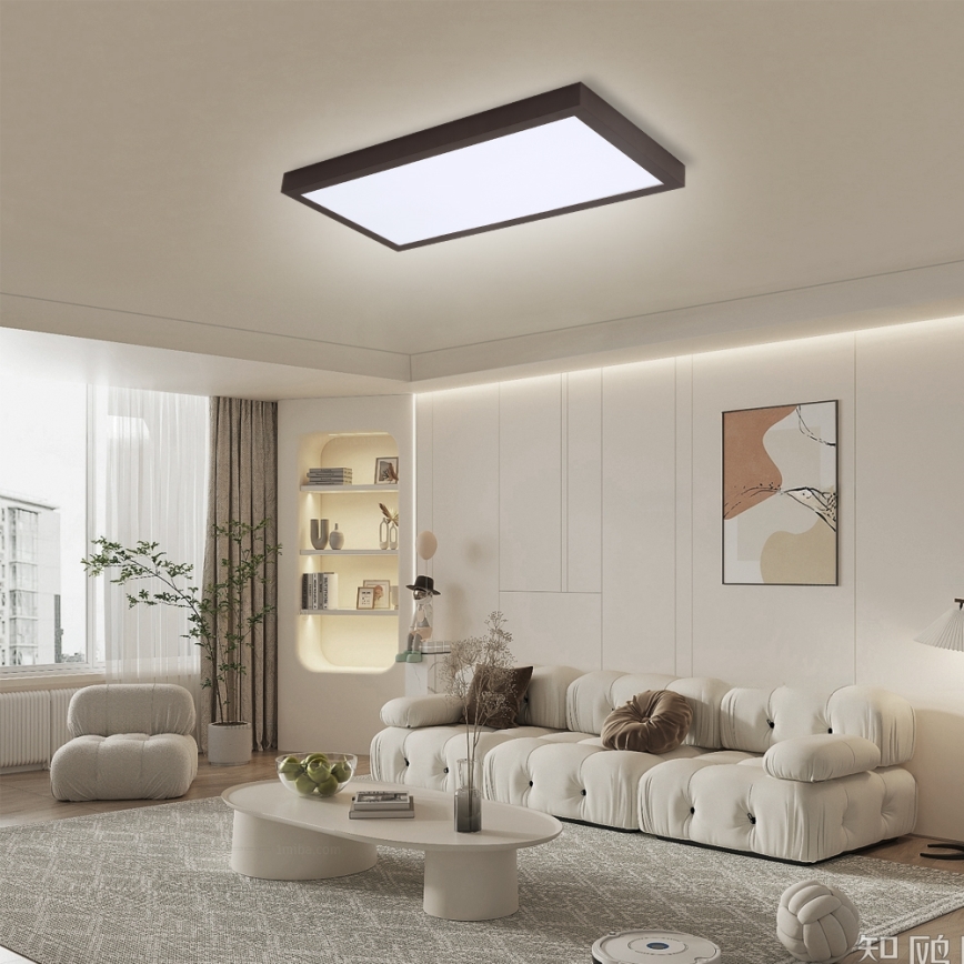 Brilagi - Plafonnier à intensité variable salle de bain FRAME SMART LED/30W/230V 30x60 cm 3000-6000K  IP44 noir  + Télécommande