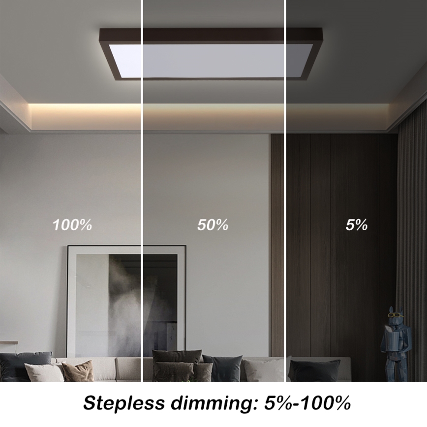 Brilagi - Plafonnier à intensité variable salle de bain FRAME SMART LED/30W/230V 30x60 cm 3000-6000K  IP44 noir  + Télécommande