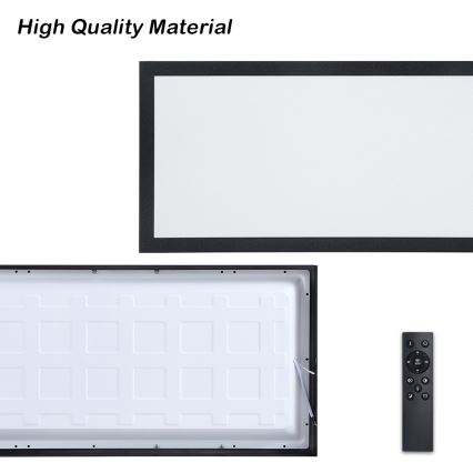 Brilagi - Plafonnier à intensité variable salle de bain FRAME SMART LED/30W/230V 30x60 cm 3000-6000K  IP44 noir  + Télécommande