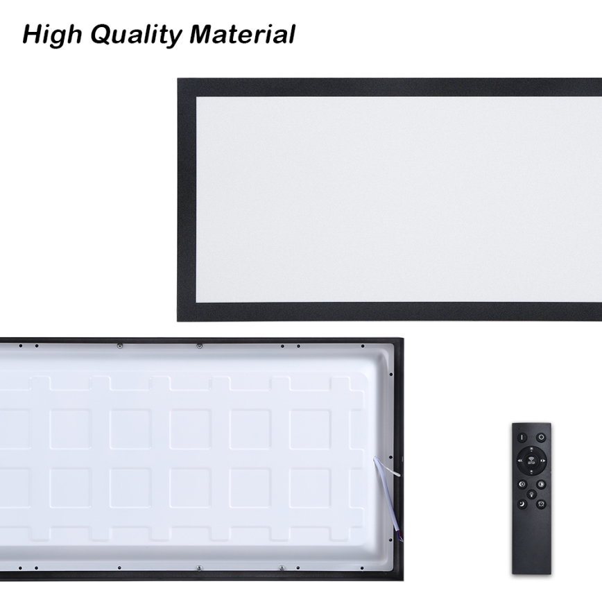 Brilagi - Plafonnier à intensité variable salle de bain FRAME SMART LED/30W/230V 30x60 cm 3000-6000K  IP44 noir  + Télécommande