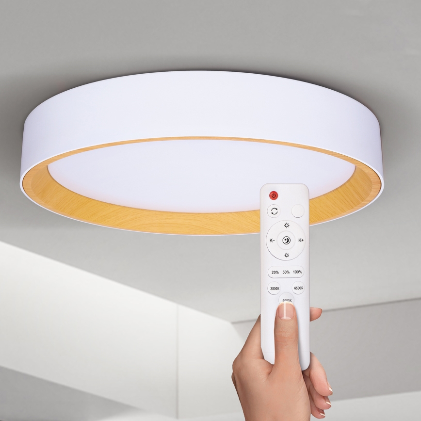 Brilagi - Plafonnier à intensité variable LARIOS LED/48W/230V 3000-6500K ø 39 cm blanc + Télécommande
