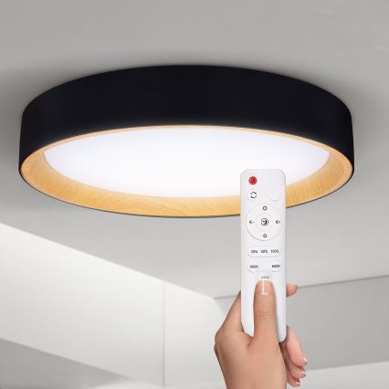 Brilagi - Plafonnier à intensité variable LARIOS LED/60W/230V 3000-6500K ø 49 cm noir + Télécommande