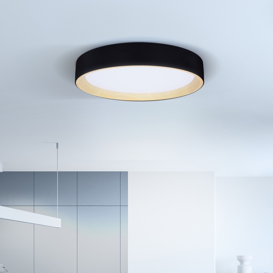 Brilagi - Plafonnier à intensité variable LARIOS LED/60W/230V 3000-6500K ø 49 cm noir + Télécommande