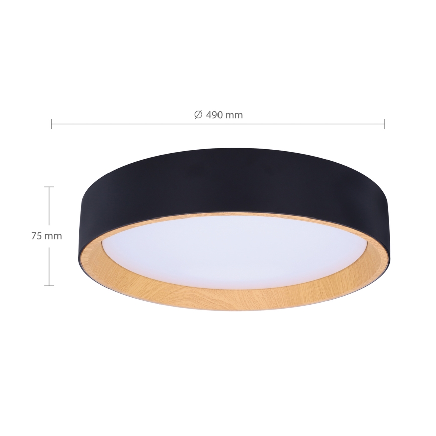 Brilagi - Plafonnier à intensité variable LARIOS LED/60W/230V 3000-6500K ø 49 cm noir + Télécommande