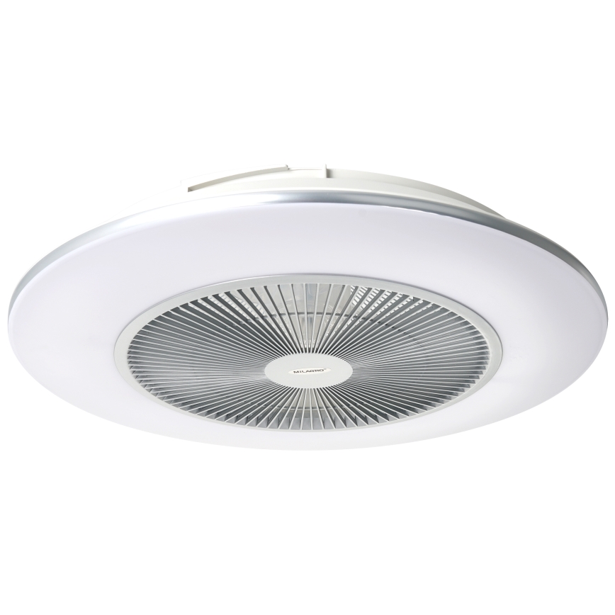 Brilagi - Luminaire à intensité variable LED avec ventilateur AURA LED/38W/230V 3000-6000K argenté + télécommande
