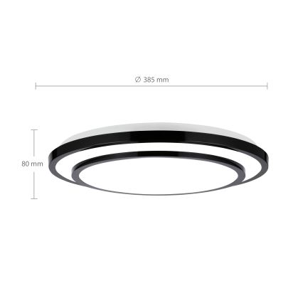 Brilagi - Plafonnier à intensité variable LUCIANO LED/48W/230V 3000-6500K ø 39 cm noir + télécommande