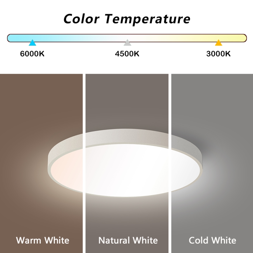 Brilagi - Plafonnier à intensité variable POOL SMART LED/48W/230V 40 cm 3000-6000K Wi-Fi Tuya + télécommande blanc