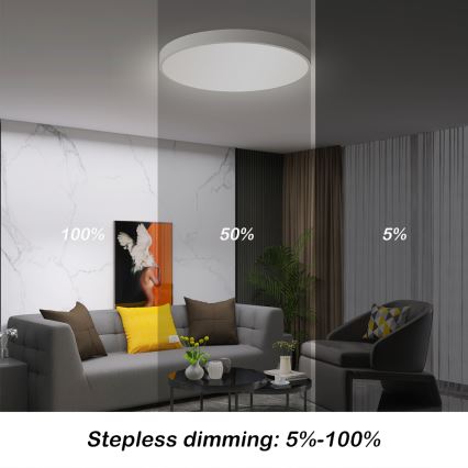 Brilagi - Plafonnier à intensité variable POOL SMART LED/60W/230V 50 cm 3000-6000K Wi-Fi Tuya + télécommande blanc