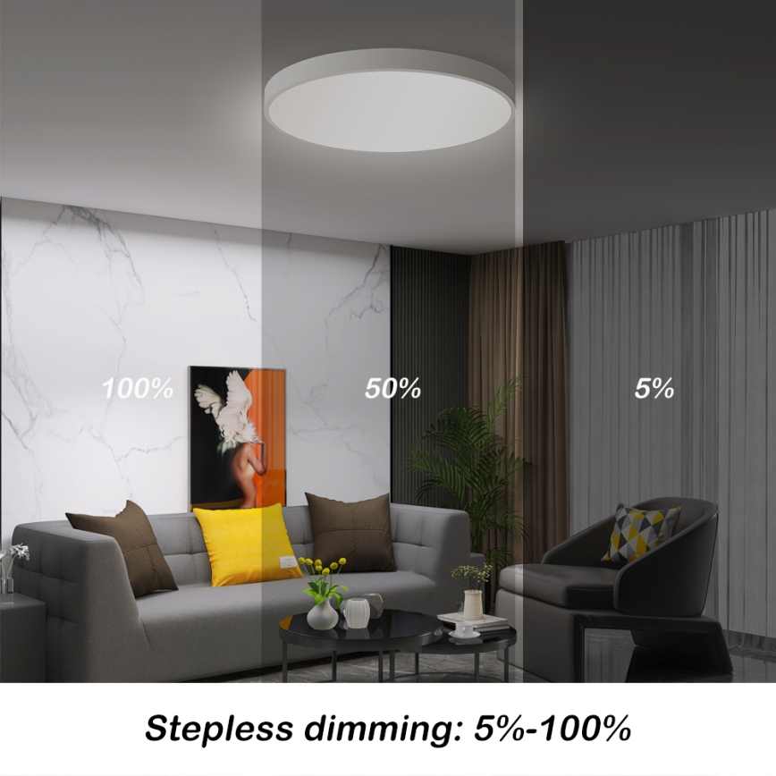 Brilagi - Plafonnier à intensité variable POOL SMART LED/60W/230V 50 cm 3000-6000K Wi-Fi Tuya + télécommande blanc