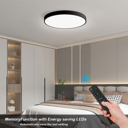 Brilagi - Plafonnier à intensité variable POOL SMART LED/60W/230V 50 cm 3000-6000K Wi-Fi Tuya + télécommande noir