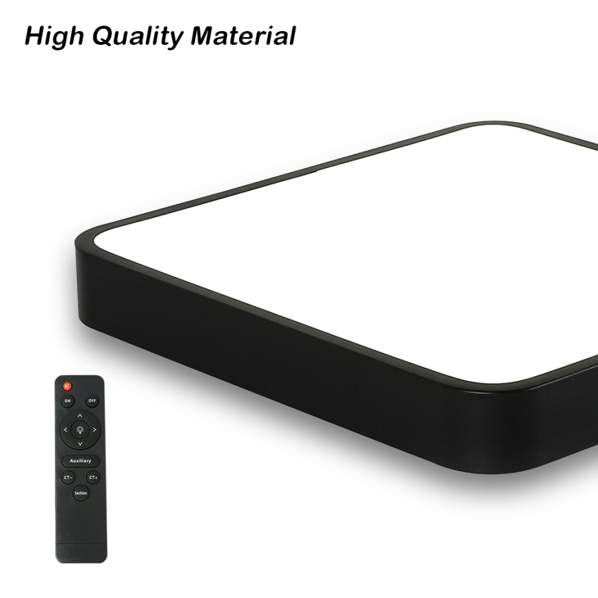 Brilagi - Plafonnier à intensité variable POOL SQUARE LED/48W/230V 3000-6000K 50x50 cm noir + télécommande