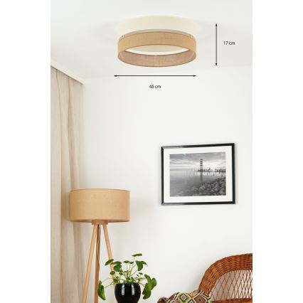 Brilagi - Plafonnier à intensité variable ROYAL YUTE LED/24W/230V d. 45 cm 3000/4000/6500K beige/crème  + Télécommande