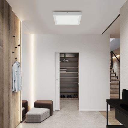 Brilagi - Plafonnier à intensité variable salle de bain FRAME SMART LED/24W/230V 30x30 cm 3000-6000K IP44 blanc + télécommande