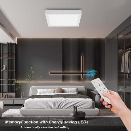 Brilagi - Plafonnier à intensité variable salle de bain FRAME SMART LED/24W/230V 30x30 cm 3000-6000K IP44 blanc + télécommande