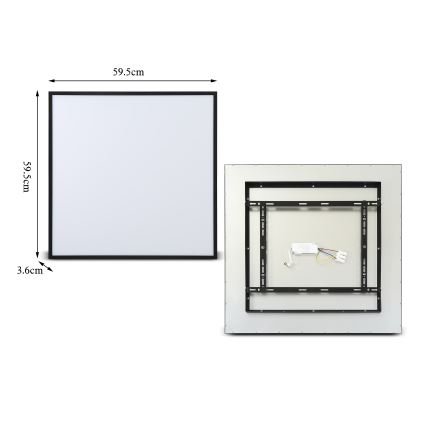 Brilagi - Plafonnier à intensité variable SLIMFRAME LED/58W/230V 60x60 cm 3000-6000K noir + Télécommande