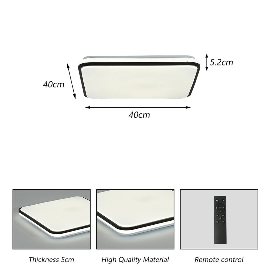 Brilagi - Plafonnier à intensité variable SMART LED/28W/230V 3000-6000K 40x40 cm Wi-Fi Tuya + télécommande