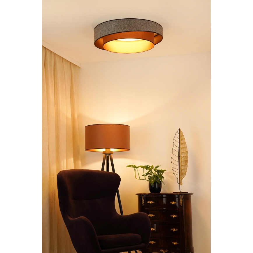 Brilagi - Plafonnier à intensité variable VEGAS SHINE LED/24W/230V d. 60 cm 3000/4000/6500K marron + télécommande