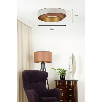Brilagi - Plafonnier à intensité variable VEGAS SHINE LED/24W/230V d. 60 cm 3000/4000/6500K marron + télécommande