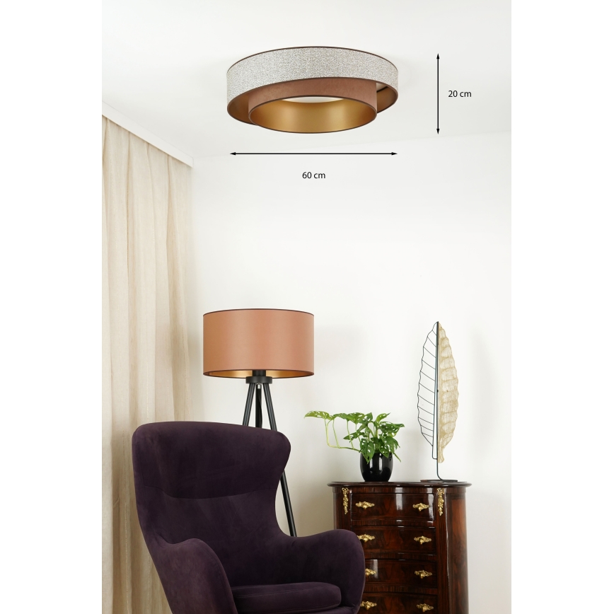 Brilagi - Plafonnier à intensité variable VEGAS SHINE LED/24W/230V d. 60 cm 3000/4000/6500K marron + télécommande