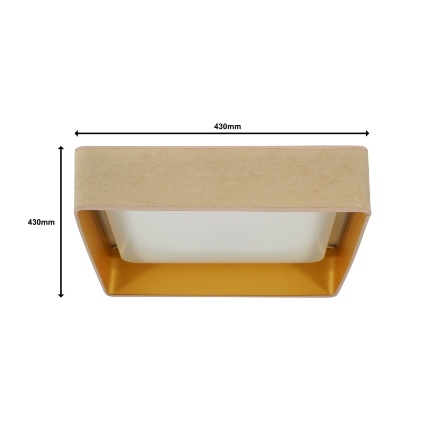 Brilagi - Plafonnier à intensité variable LED VELVET SQUARE LED/24W/230V 3000/4000/6500K + télécommande beige