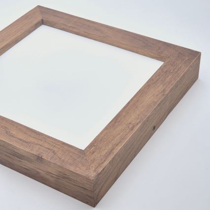 Brilagi - Plafonnier à intensité variable salle de bain WOODY FRAME LED/24W/230V chêne cerise 30x30 cm 3000-6000K IP44 + Télécommande