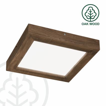 Brilagi - Plafonnier à intensité variable salle de bain WOODY FRAME LED/24W/230V chêne noyer 30x30 cm 3000-6000K IP44 + Télécommande
