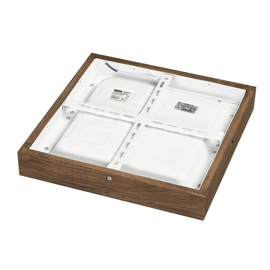 Brilagi - Plafonnier à intensité variable salle de bain WOODY FRAME LED/24W/230V chêne noyer 30x30 cm 3000-6000K IP44 + Télécommande