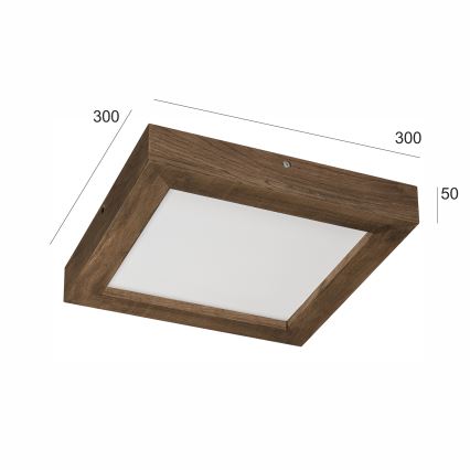 Brilagi - Plafonnier à intensité variable salle de bain WOODY FRAME LED/24W/230V chêne noyer 30x30 cm 3000-6000K IP44 + Télécommande