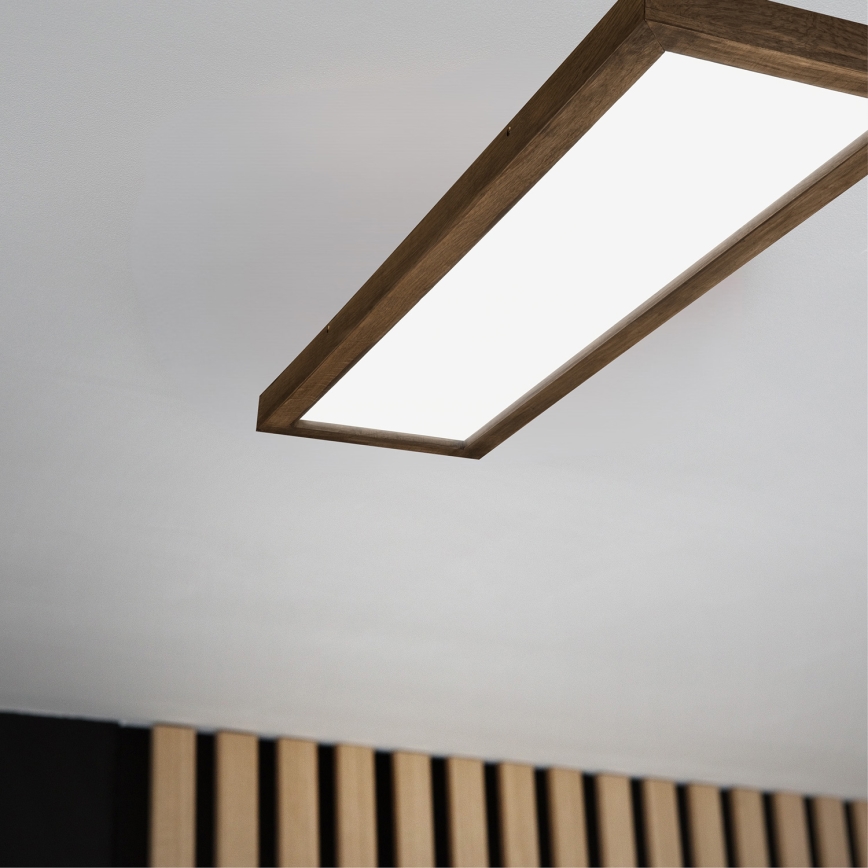 Brilagi - Plafonnier à intensité variable salle de bain WOODY FRAME LED/50W/230V chêne noyer 120x30 cm 3000-6000K IP44 + Télécommande