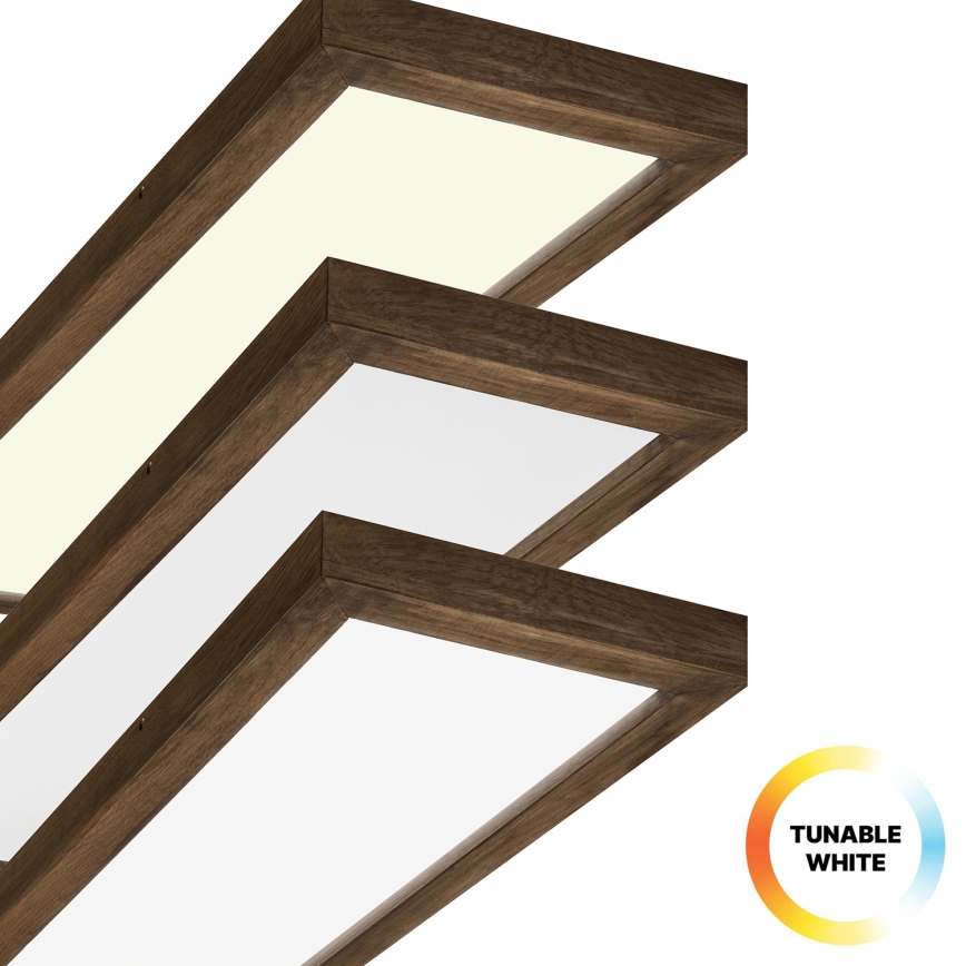 Brilagi - Plafonnier à intensité variable salle de bain WOODY FRAME LED/50W/230V chêne noyer 120x30 cm 3000-6000K IP44 + Télécommande