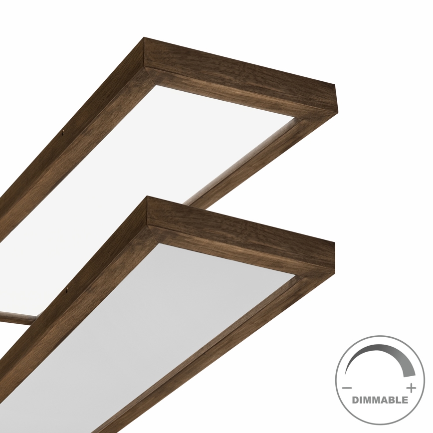 Brilagi - Plafonnier à intensité variable salle de bain WOODY FRAME LED/50W/230V chêne noyer 120x30 cm 3000-6000K IP44 + Télécommande