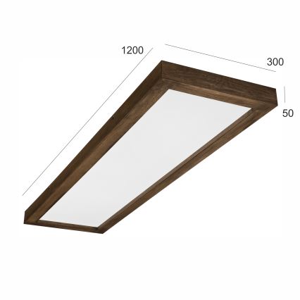 Brilagi - Plafonnier à intensité variable salle de bain WOODY FRAME LED/50W/230V chêne noyer 120x30 cm 3000-6000K IP44 + Télécommande
