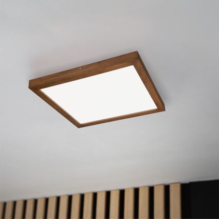 Brilagi - Plafonnier à intensité variable salle de bain WOODY FRAME LED/50W/230V chêne cerise 60x60 cm 3000-6000K IP44 + Télécommande