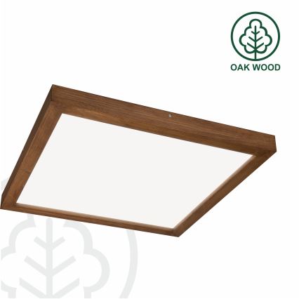 Brilagi - Plafonnier à intensité variable salle de bain WOODY FRAME LED/50W/230V chêne cerise 60x60 cm 3000-6000K IP44 + Télécommande