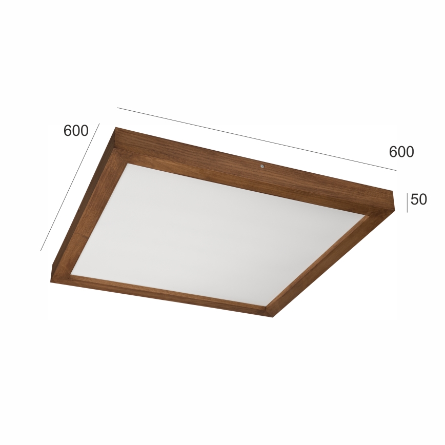 Brilagi - Plafonnier à intensité variable salle de bain WOODY FRAME LED/50W/230V chêne cerise 60x60 cm 3000-6000K IP44 + Télécommande
