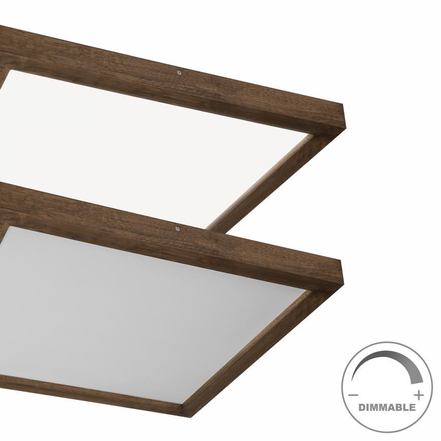 Brilagi - Plafonnier à intensité variable salle de bain WOODY FRAME LED/50W/230V chêne 60x60 cm 3000-6000K IP44 + Télécommande