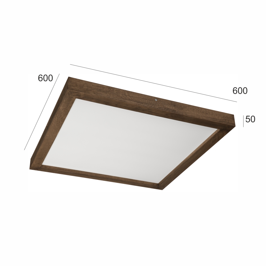 Brilagi - Plafonnier à intensité variable salle de bain WOODY FRAME LED/50W/230V chêne 60x60 cm 3000-6000K IP44 + Télécommande