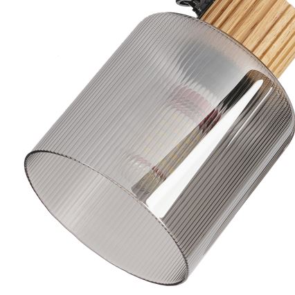 Brilagi - Luminaire à spots HYGGE 4xE14/15W/230V hévéa/fumé