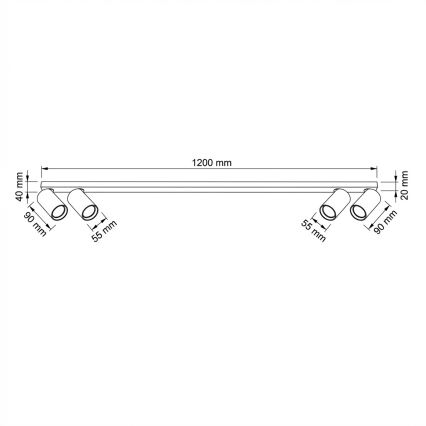 Brilagi - Luminaire à spots SELE LONG 4xGU10/30W/230V beige