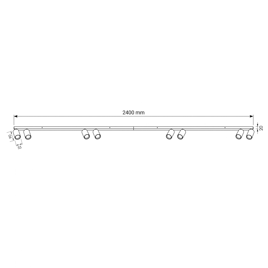 BRILAGI - Luminaire à spots SELE LONG 8xGU10/30W/230V beige
